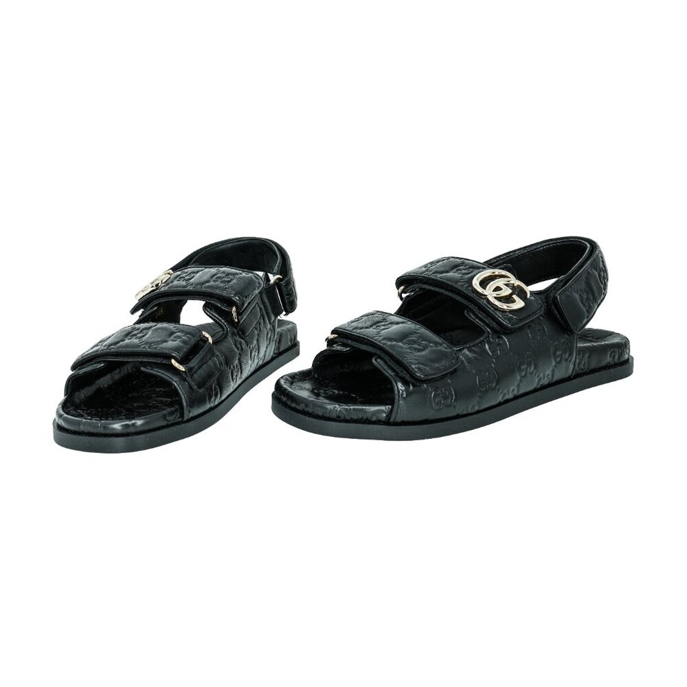 Gucci Monogram GG Leather Sandals - Picture 2 of 8